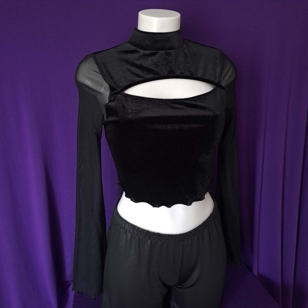 Velvet See-Through Cut-out Top - Image 6