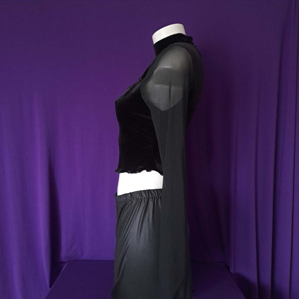 Velvet See-Through Cut-out Top - Image 4
