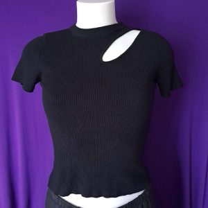 Cut-out Crop Top Ribbed