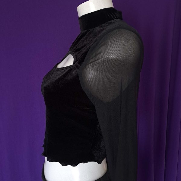Velvet See-Through Cut-out Top - Image 3