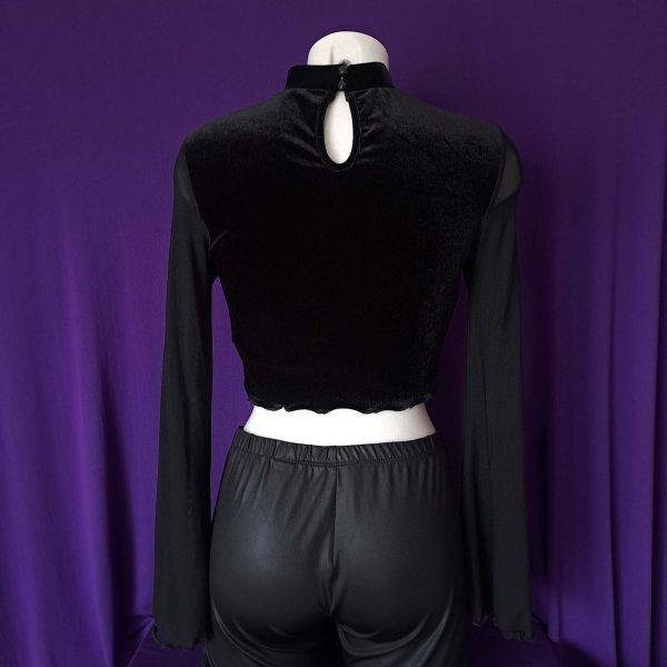 Velvet See-Through Cut-out Top - Image 2