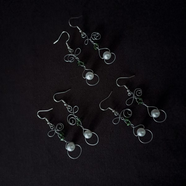 Swirly Wire Dangle Earrings - Image 2