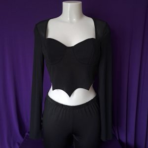 Long-sleeve Sweetheart Bat Top