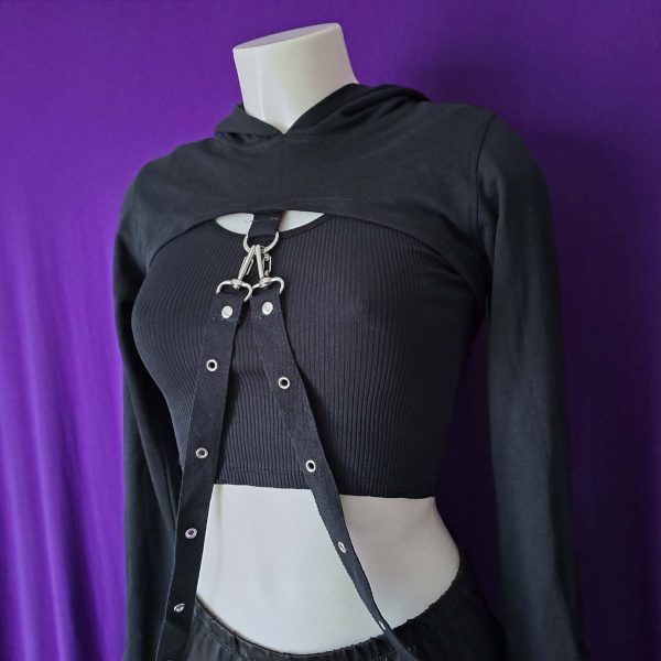 Extra Cropped Hoodie Alternative Gothic - Image 3
