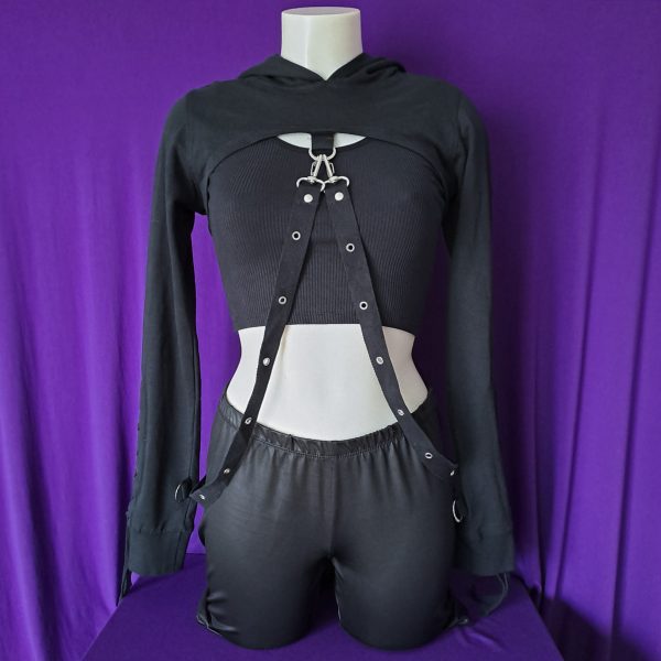 Extra Cropped Hoodie Alternative Gothic