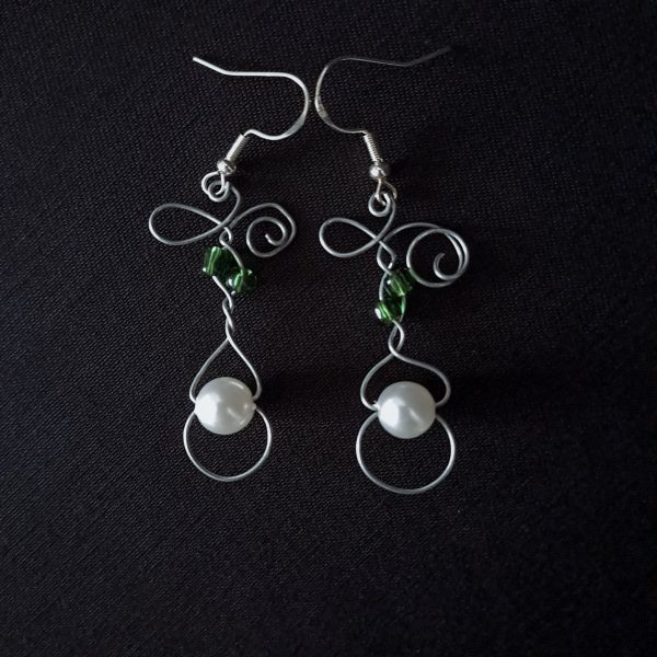Swirly Wire Dangle Earrings - Image 9
