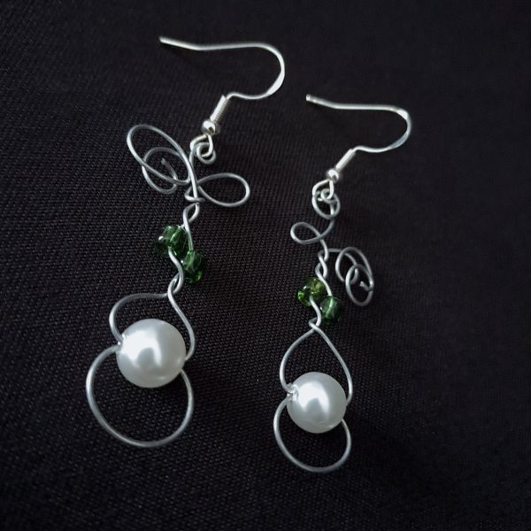 Swirly Wire Dangle Earrings - Image 6
