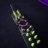 Leather Spike Bracelet - Green Spikes O-Ring & Chains - Image 8
