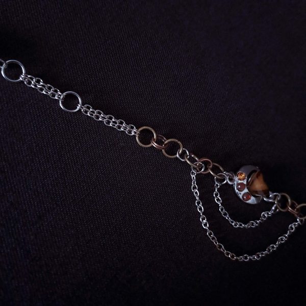 Mixed Metal Bracelet with Chains and Rings - Image 7