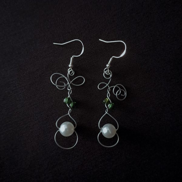 Swirly Wire Dangle Earrings - Image 4