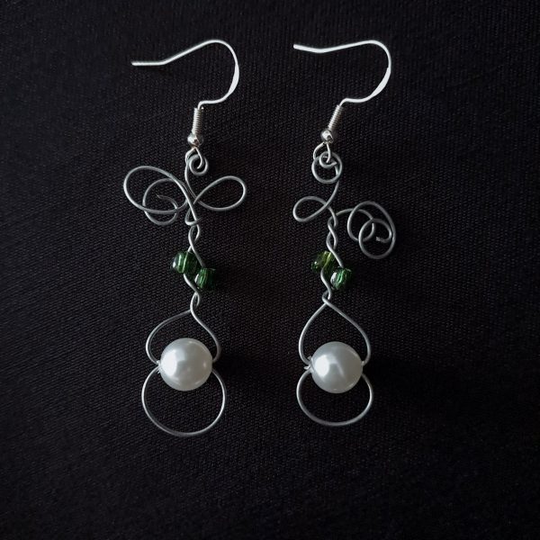 Swirly Wire Dangle Earrings - Image 3