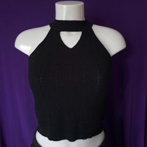 Cut-out Halter Top Knitted