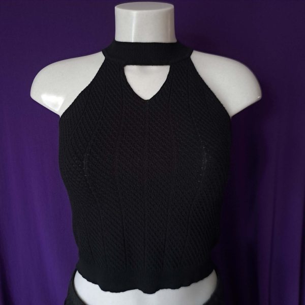 Cut-out Halter Top Knitted