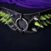 Leather Spike Bracelet - Green Spikes O-Ring & Chains - Image 6