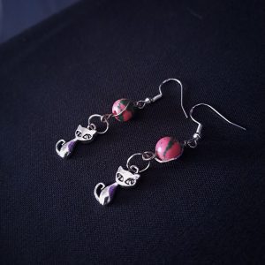 Psychedelic Cat Earrings