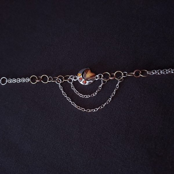 Mixed Metal Bracelet with Chains and Rings - Image 4