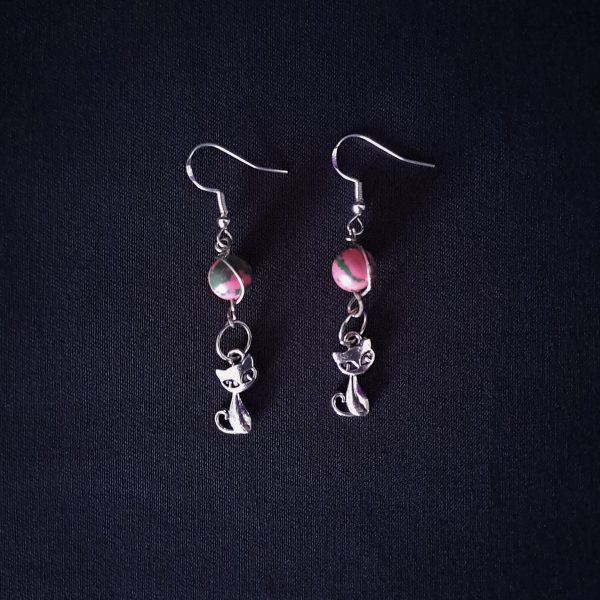 Psychedelic Cat Earrings - Image 4