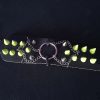 Leather Spike Bracelet - Green Spikes O-Ring & Chains - Image 4