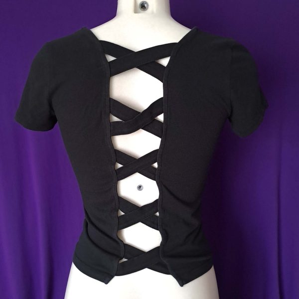 Lace-up Effect Open Back T-Shirt - Image 3