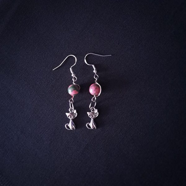 Psychedelic Cat Earrings - Image 3
