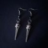 Birdskull Earrings - Black Glass & Small Ring - Image 5