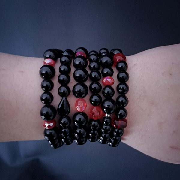 black-red-gothic-bracelet-set-wolfhead