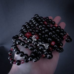 black-red-gothic-bracelet-set-wolfhead