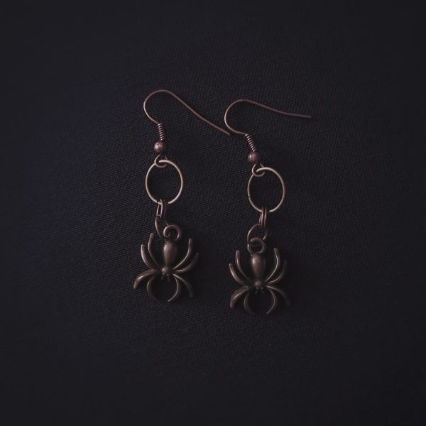 bronze-spider-earrings-alternative-gothic