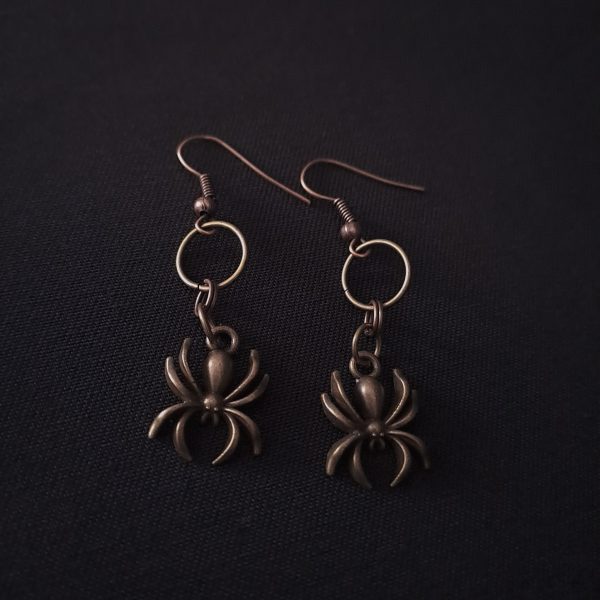 bronze-spider-earrings-alternative-gothic