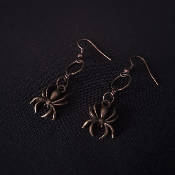 bronze-spider-earrings-alternative-gothic