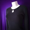 Retro Long-Sleeve Top Keyhole Neckline - Image 5