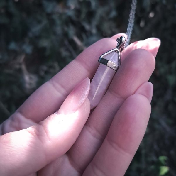 Crystal Point Pendant - Rose Quartz - Image 5