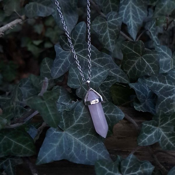 Crystal Point Pendant - Rose Quartz - Image 4