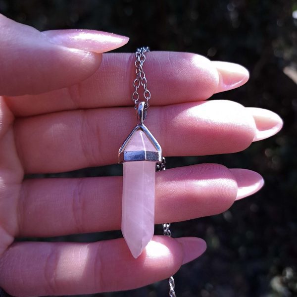 Crystal Point Pendant - Rose Quartz - Image 3