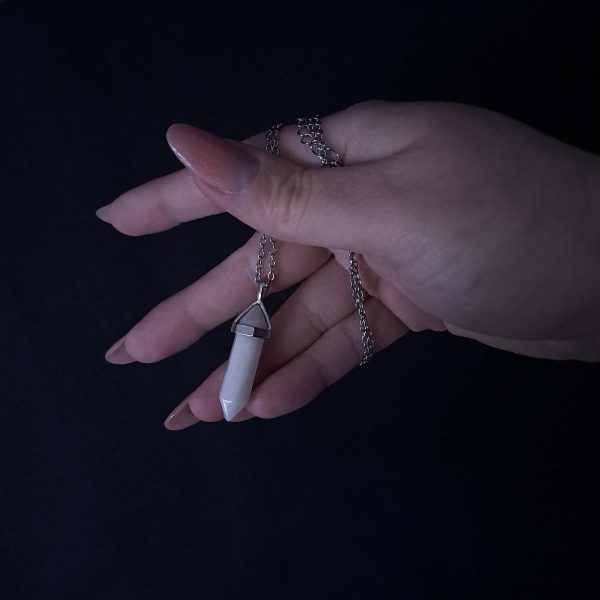 Crystal Point Pendant - Snow Quartz - Image 5