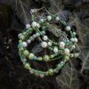 Pearl and Green Beaded Bracelet Set - SILVER - Image 6