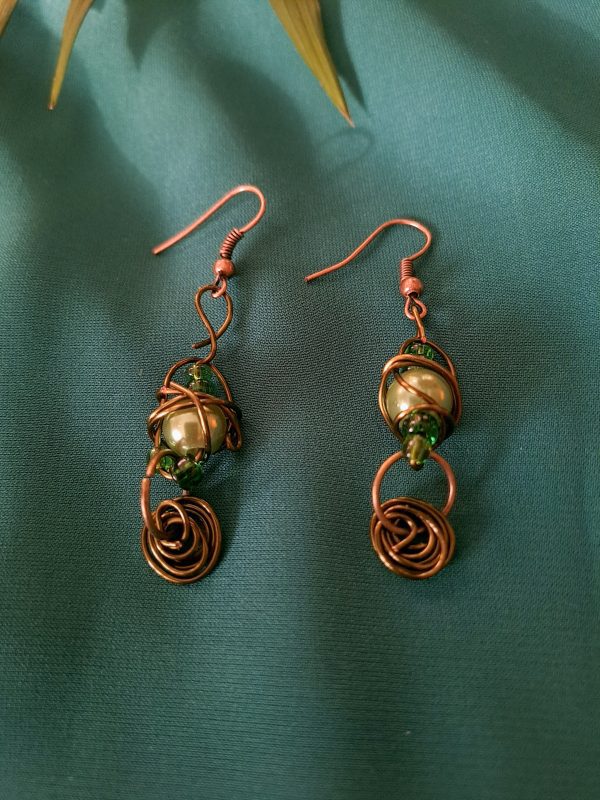 Green Vine Earrings - Image 3