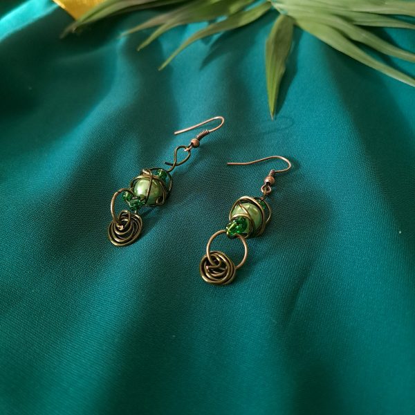 Green Vine Earrings - Image 2