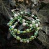 Pearl and Green Beaded Bracelet Set - SILVER - Image 5