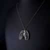 Skeleton ribcage gothic pendant necklace