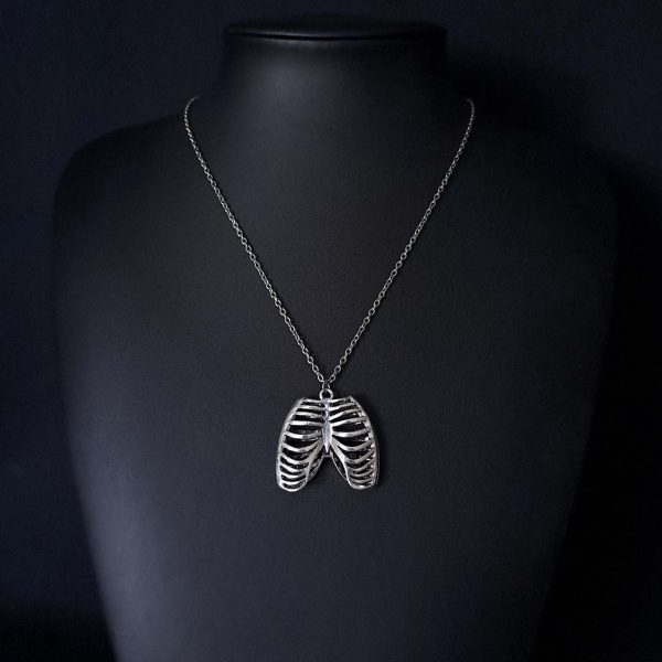 Skeleton Ribcage Pendant Necklace - Image 4