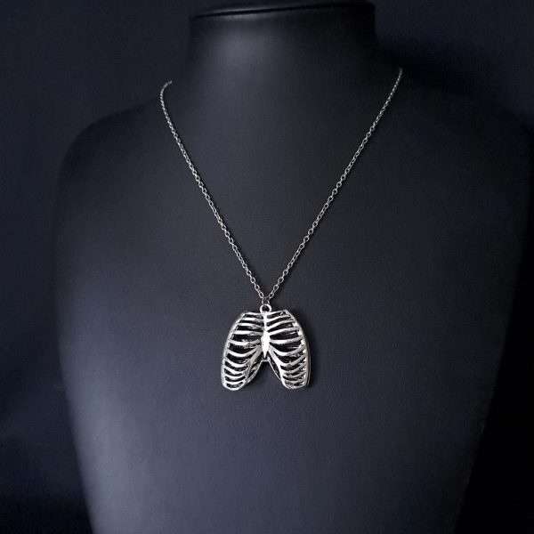 Skeleton Ribcage Pendant Necklace - Image 3