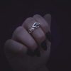 Swirly Silver Ring with Light Blue Stone - Image 9