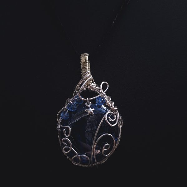 Sky Stone Pendant - Light Gold with Star Charm - Image 10