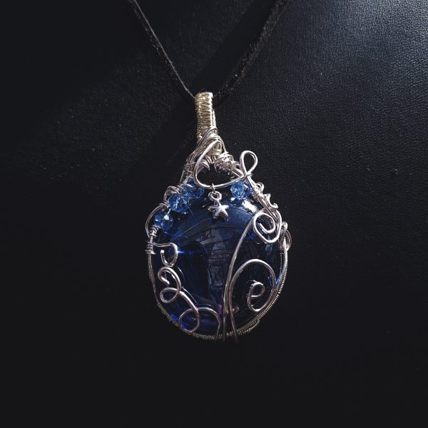 Sky Stone Pendant - Light Gold with Star Charm - Image 11