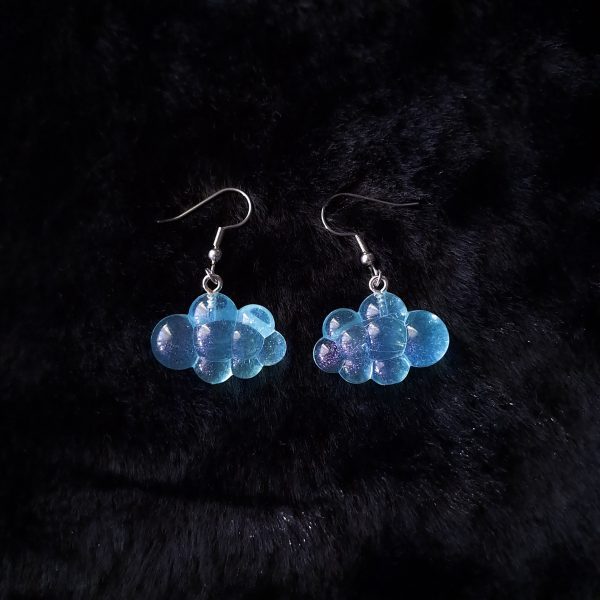 Cloud Earrings - Blue - Image 3