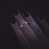 Swirly Silver Ring with Light Blue Stone - Image 6