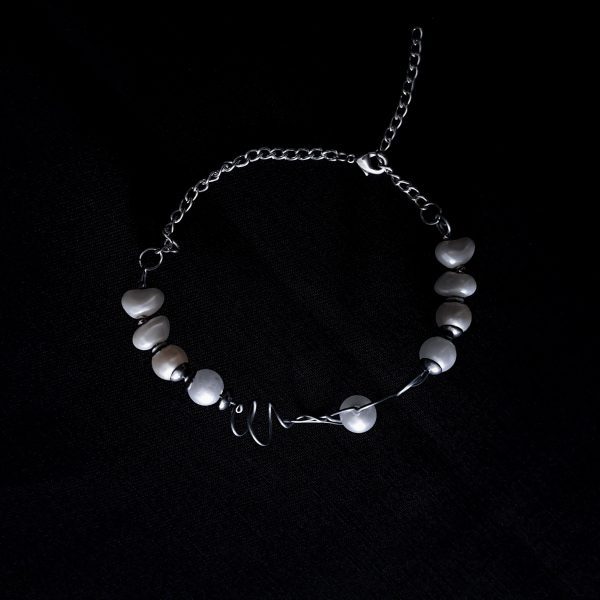 Wire Wrap Pearl Bracelet - Mixed Pearls - Image 5