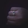 Swirly Silver Ring with Light Blue Stone - Image 3