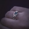 Swirly Silver Ring with Light Blue Stone